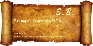 Stumpf Barnabás névjegykártya